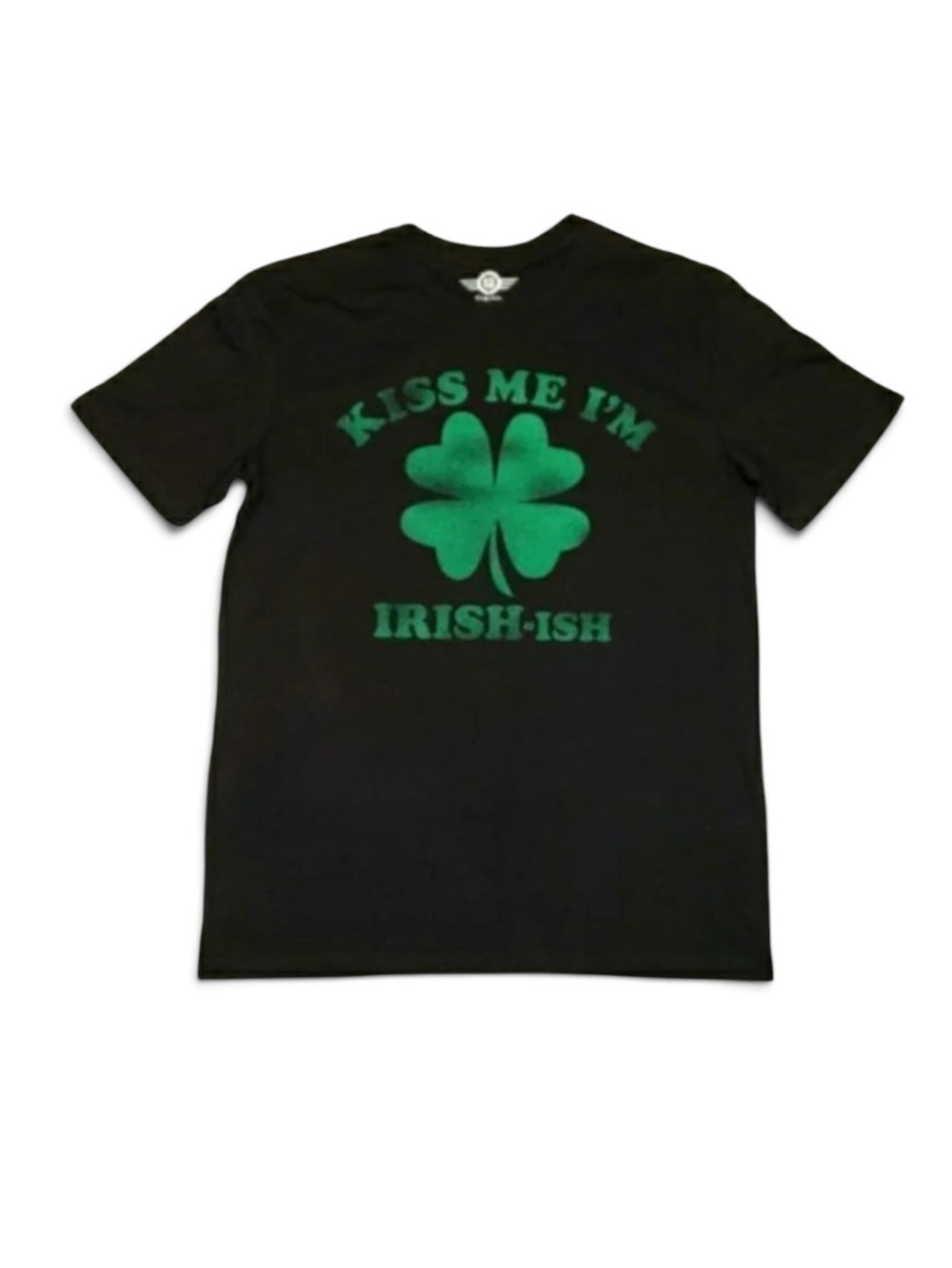 Kiss Me I'm Irish-ish T-shirt Men's Size Medium NWOT Black Green Shamrock